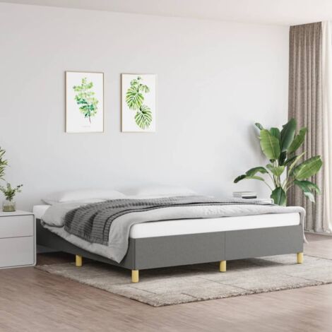 Estructura de cama con somier de tela gris oscuro 180x200 cm vidaXL