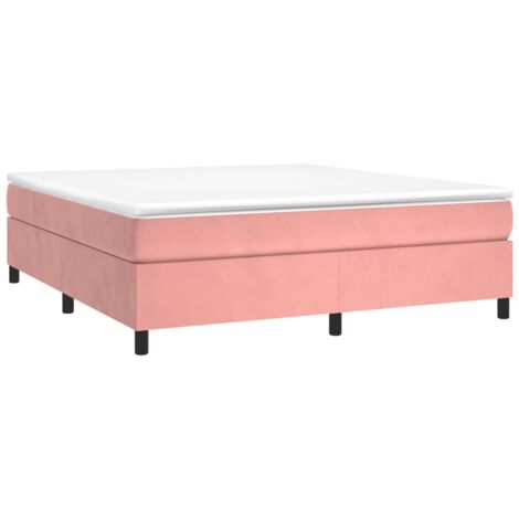 Estructura Estructura de cama con somier terciopelo rosa 200x200 cm vidaXL