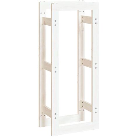 Estante para leña madera maciza de pino blanco 41x25x100 cm vidaXL