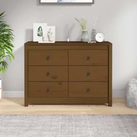 Armario auxiliar madera maciza de pino marrón miel 100x40x72 cm vidaXL
