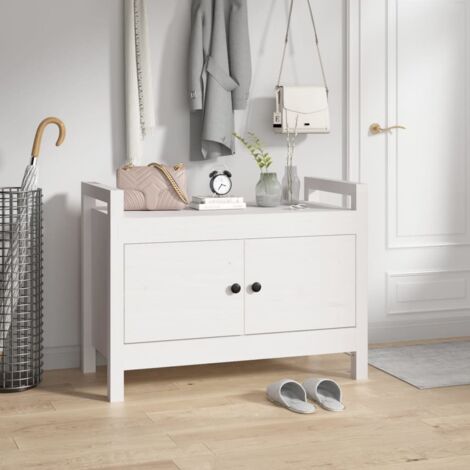 Banco de recibidor madera maciza de pino blanco 80x40x60 cm vidaXL