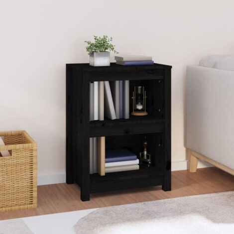 Estantería madera maciza de pino negra 50x35x68 cm vidaXL