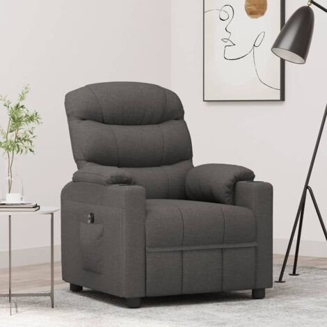 Sillón reclinable eléctrico de tela gris oscuro vidaXL (1/5)