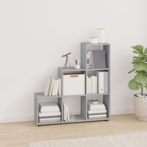 Estantería forma de escalera madera contrachapada gris Sonoma vidaXL
