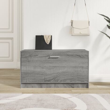 Banco zapatero madera contrachapada gris Sonoma 80x24x45 cm vidaXL