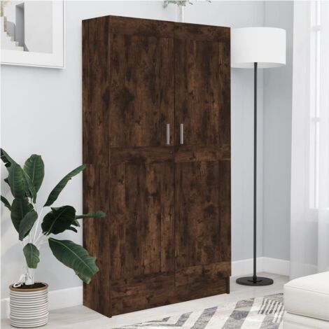 Armario libros madera contrachapada roble humo 82,5x30,5x150 cm vidaXL