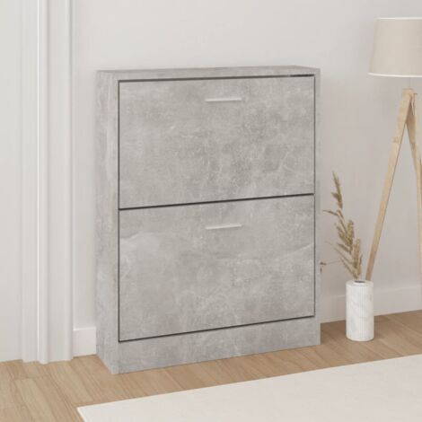 Mueble zapatero madera contrachapada gris hormigón 59x17x81 cm vidaXL