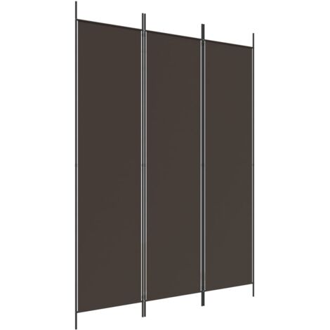 Biombo divisor de 3 paneles de tela marrón 150x200 cm vidaXL