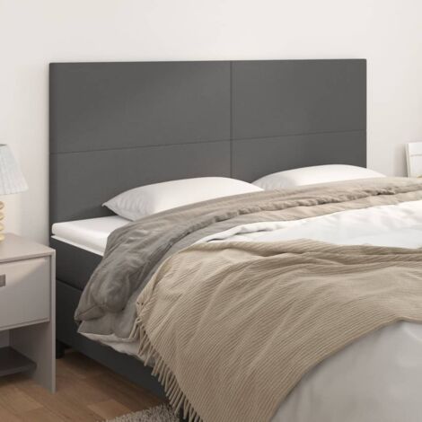 Cabecero de cama gris 160x5x118/128 cm piel sintética vidaXL