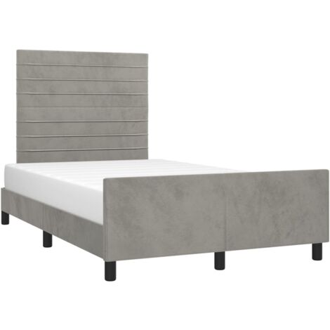 Estructura de cama sin colchón terciopelo gris claro 120x200 cm vidaXL