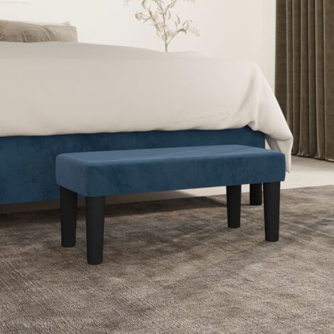 Banco de terciopelo azul oscuro 70x30x30 cm vidaXL