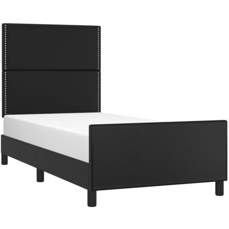 Estructura de cama sin colchón cuero sintético negro 90x190 cm vidaXL (1/5)