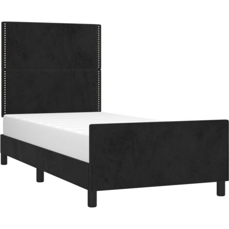 Estructura de cama sin colchón terciopelo negro 100x200 cm vidaXL
