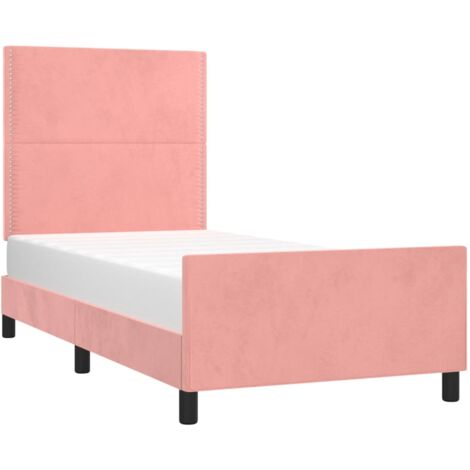 Estructura de cama sin colchón terciopelo rosa 90x200 cm vidaXL