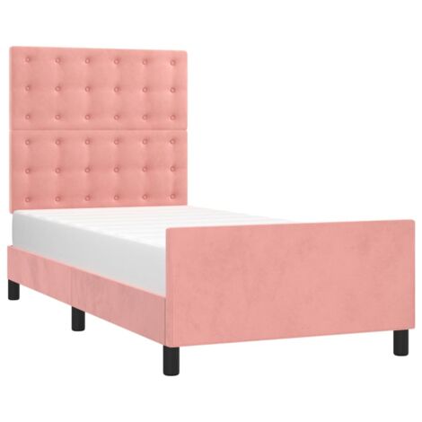 Estructura de cama sin colchón terciopelo rosa 90x190 cm vidaXL (1/5)