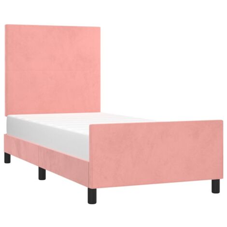 Estructura de cama sin colchón terciopelo rosa 90x200 cm vidaXL