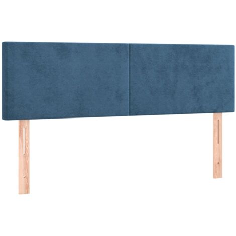 Cabeceros 2 unidades terciopelo azul oscuro 72x5x78/88 cm vidaXL