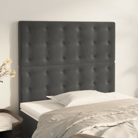 Cabecero gris oscuro 100x5x118/128 cm terciopelo vidaXL (1/5)