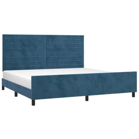 Estructura cama sin colchón terciopelo azul oscuro 200x200 cm vidaXL