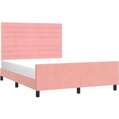 Estructura de cama sin colchón terciopelo rosa 140x200 cm vidaXL