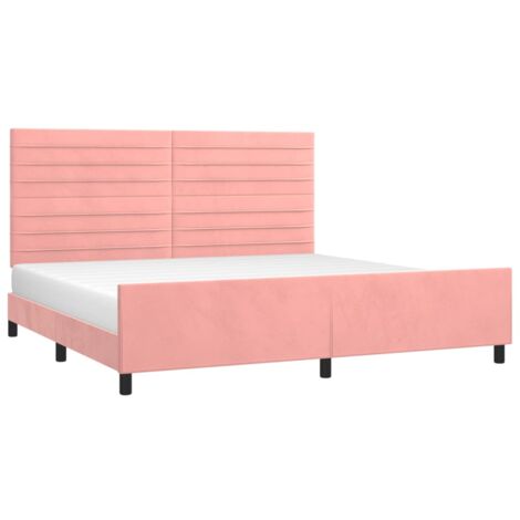 Estructura cama sin colchón terciopelo rosa 200x200 cm vidaXL (1/5)