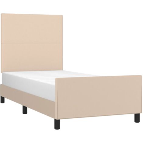 Estructura cama sin colchón cuero sintético capuchino 100x200cm vidaXL (1/5)