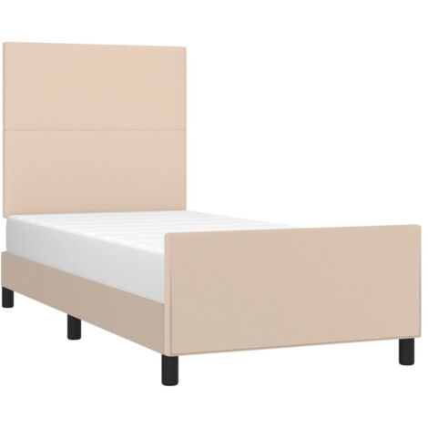 Estructura cama sin colchón cuero sintético capuchino 90x190 cm vidaXL (1/5)
