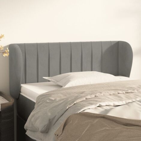 Cabecero de terciopelo gris claro 103x23x78/88 cm vidaXL (1/5)