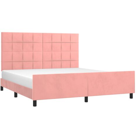 Estructura de cama sin colchón terciopelo rosa 160x200 cm vidaXL