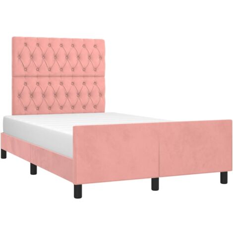 Estructura de cama sin colchón terciopelo rosa 120x200 cm vidaXL (1/5)