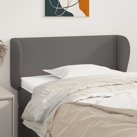 Cabecero de cuero sintético gris 103x23x78/88 cm vidaXL (1/5)