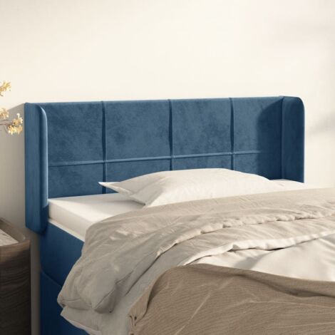 Cabecero de terciopelo azul oscuro 83x16x78/88 cm vidaXL (1/5)