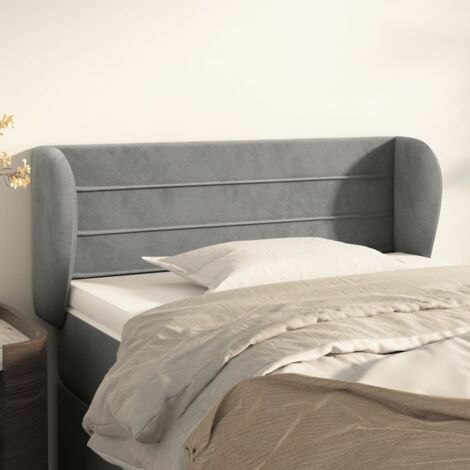 Cabecero de terciopelo gris claro 103x23x78/88 cm vidaXL (1/5)