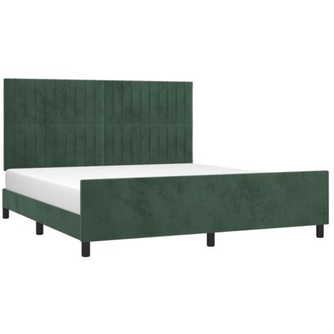 Estructura cama con cabecero terciopelo verde oscuro 180x200 cm vidaXL