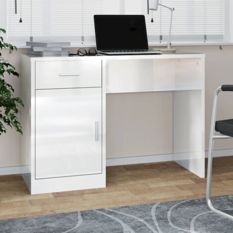 Escritorio con cajón y armario contrachapada 100x40x73 cm vidaXL