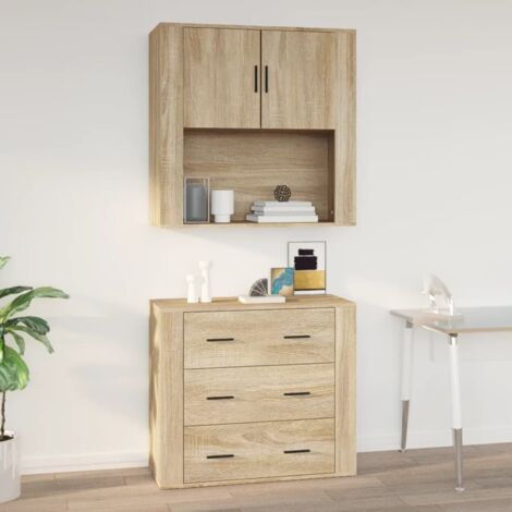 Armario de pared madera contrachapada roble sonoma 80x33x80 cm vidaXL (1/5)