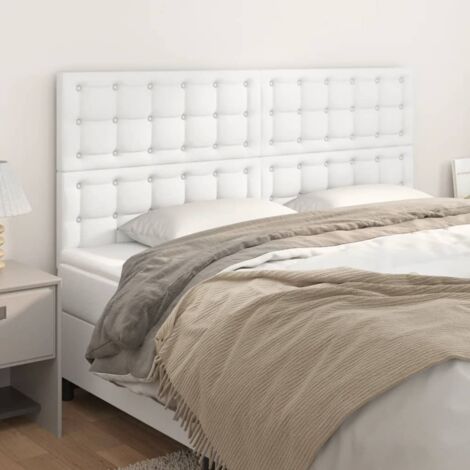 Cabecero de cama blanco 180x5x118/128 cm piel sintética vidaXL (1/5)