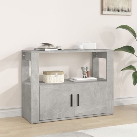 Aparador de madera contrachapada gris hormigón 80x30x60 cm vidaXL