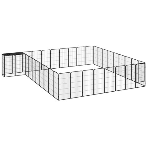 Jaula perros 38 paneles acero recubierto polvo negro 50x100 cm vidaXL