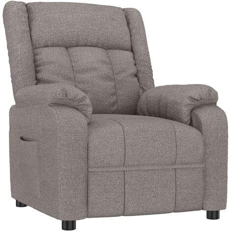 Sillón reclinable de tela gris taupe vidaXL