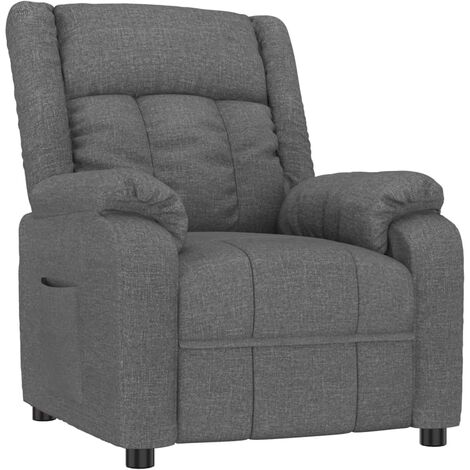 Sillón reclinable de tela gris oscuro vidaXL