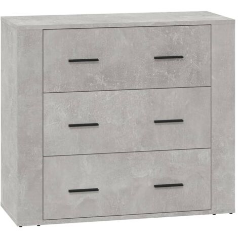 Aparador de madera contrachapada gris hormigón 80x33x70 cm vidaXL