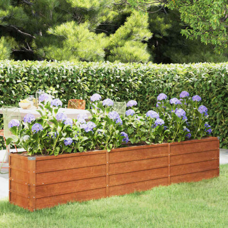 vidaXL Cama elevada de jardín oxidada 240x40x45 cm acero corten