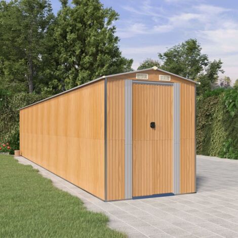 Cobertizo jardín acero galvanizado marrón claro 192x938x223 cm vidaXL