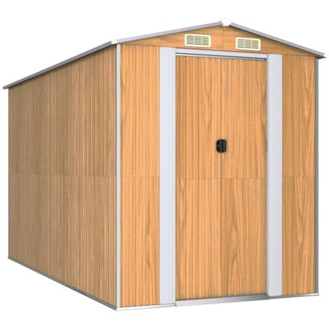 Cobertizo jardín acero galvanizado marrón claro 192x357x223 cm vidaXL