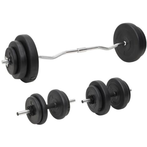 Juego de barras y mancuernas con discos 60 kg vidaXL