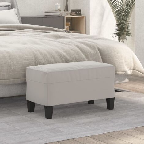 Banco de tela de microfibra gris claro 70x35x41 cm vidaXL