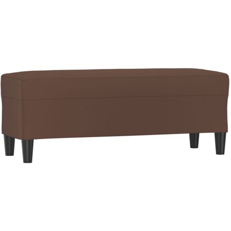 Banco de cuero sintético marrón 100x35x41 cm vidaXL