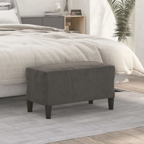 Banco de terciopelo gris oscuro 70x35x41 cm vidaXL