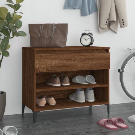 Mueble zapatero madera contrachapada roble ahumado 70x36x60 cm vidaXL (1/5)